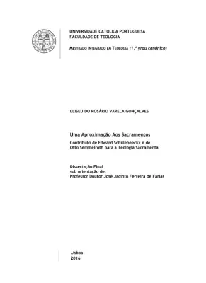 Uma Aproximação aos Sacramentos: Contributo de Schillebeeckx e Semmelroth