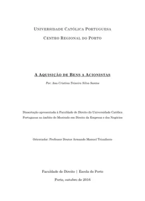 Aquisição de Bens a Acionistas: Mecanismos de Proteção da Sociedade