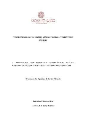 A Arbitragem nos Contratos Petrolíferos: Análise Comparativa entre Portugal e Moçambique