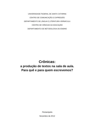 Crônicas em sala de aula: produção textual