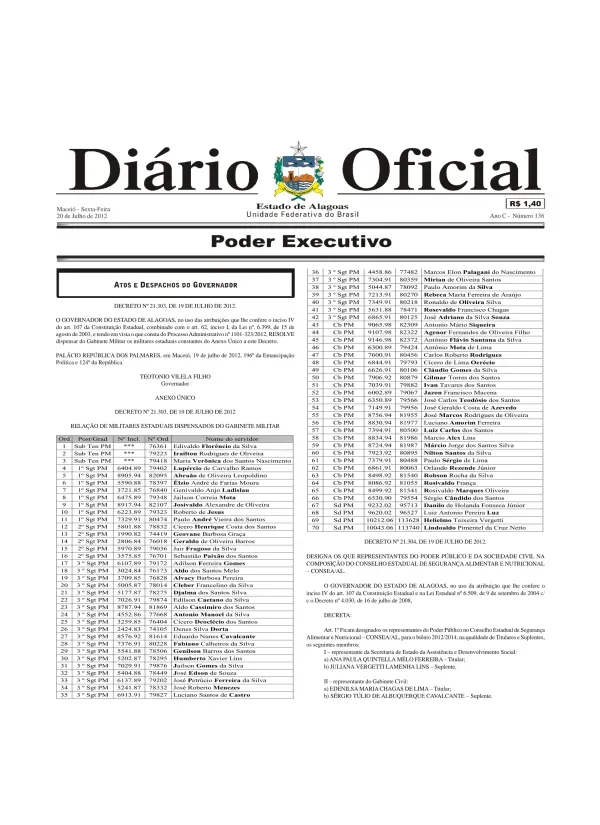 Maceió - Sexta-Feira 20 de Julho de 2012 Ano C - Número 136