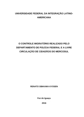 Controle Migratório e MERCOSUL