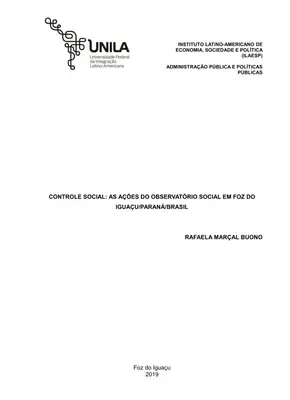 Controle Social em Foz do Iguaçu