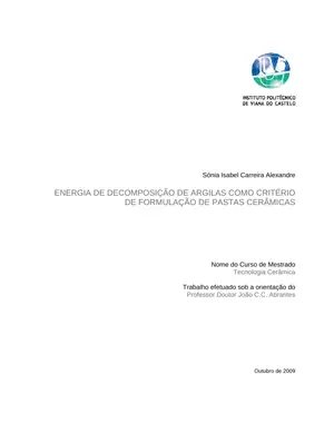 Energia de Decomposição em Cerâmica
