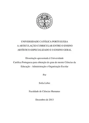 Articulação Curricular: Ensino Artístico