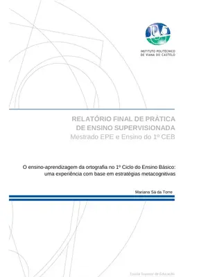 Ortografia no 1º Ciclo: Estratégias Metacognitivas
