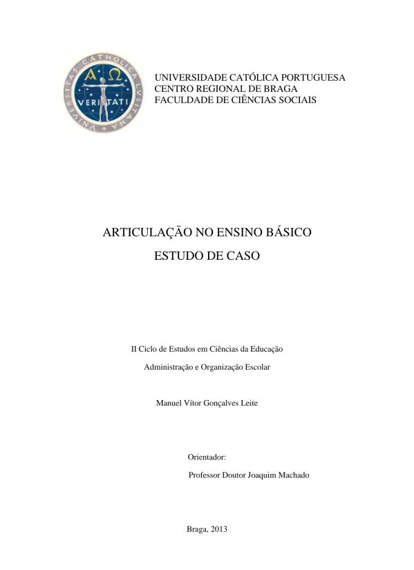 Articulação no ensino básico : estudo de caso
