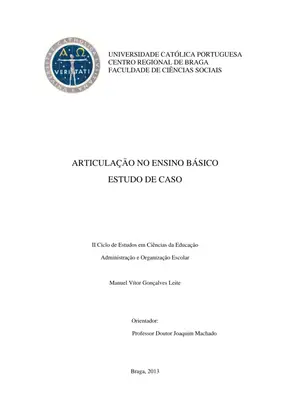 Articulação Escolar: Estudo de Caso