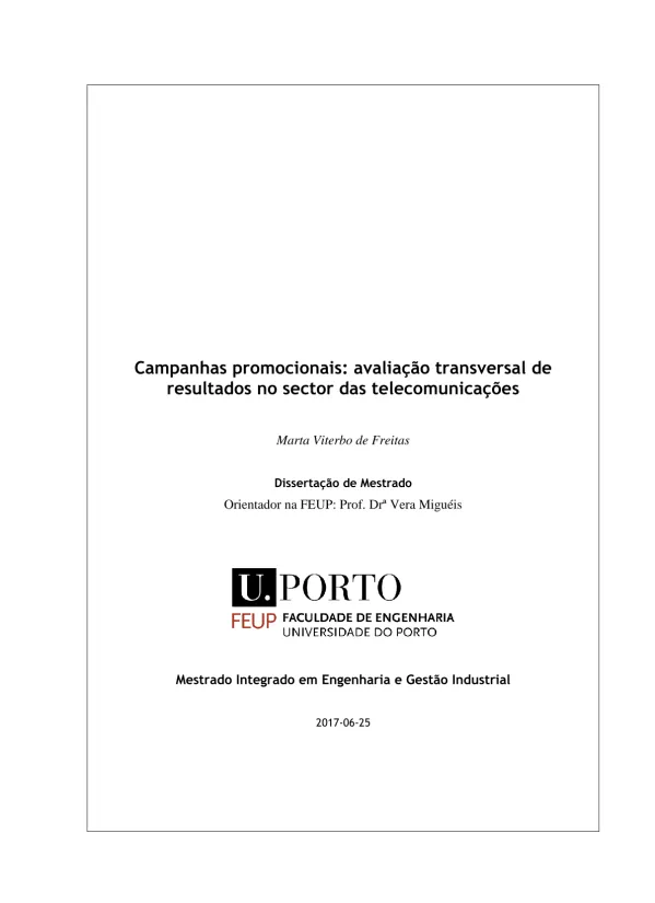 Campanhas promocionais: avaliação transversal de resultados no sector das telecomunicações