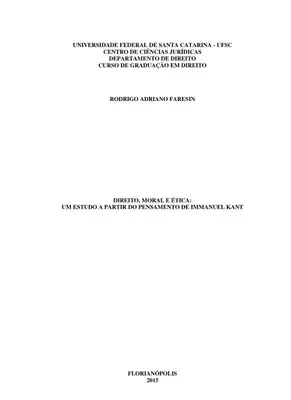 Kant, Direito, Moral e Ética