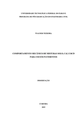 Pavimentos: Misturas Solo-Cal-RCD