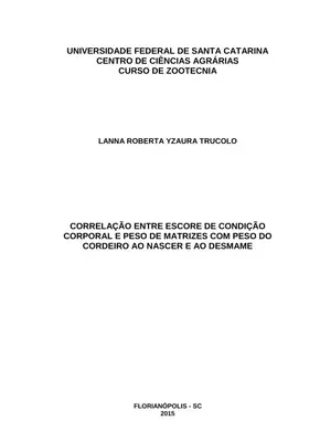 Peso de Cordeiros: Correlação com ECC