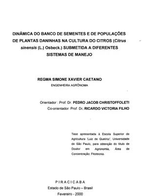 Banco de Sementes em Citros: Dinâmica e Manejo