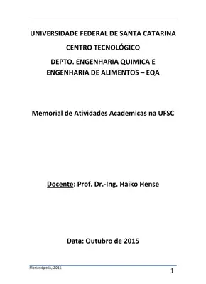 Memorial de Atividades Acadêmicas