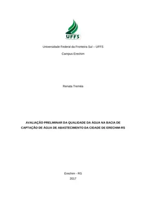 Qualidade da Água em Erechim-RS