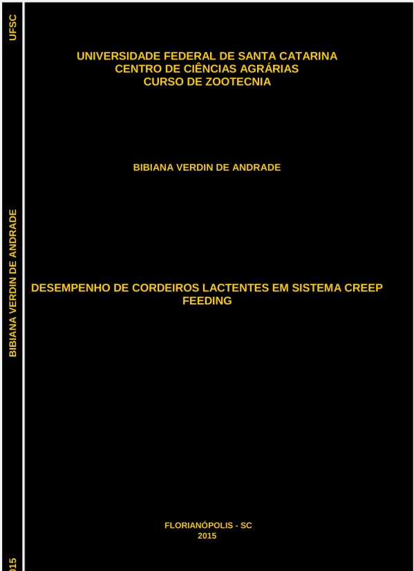 Desempenho de cordeiros lactentes em sistema Creep Feeding