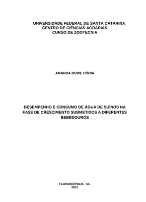 Consumo de Água em Suínos
