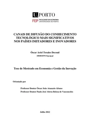 Canais de Difusão: Inovação e Imitação