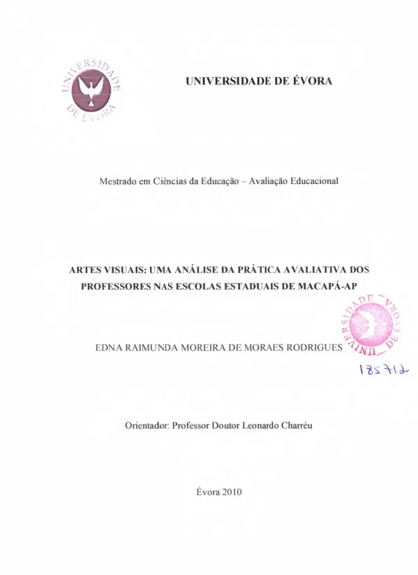 Artes visuais: uma análise da prática avaliativa dos professores nas escolas estaduais de Macapá-AP