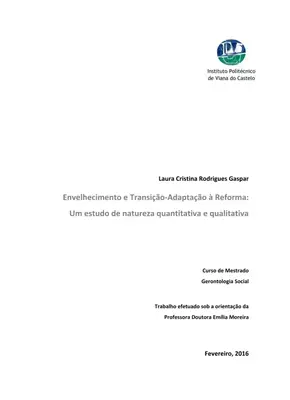 Adaptação à Reforma: Um Estudo Qualitativo-Quantitativo