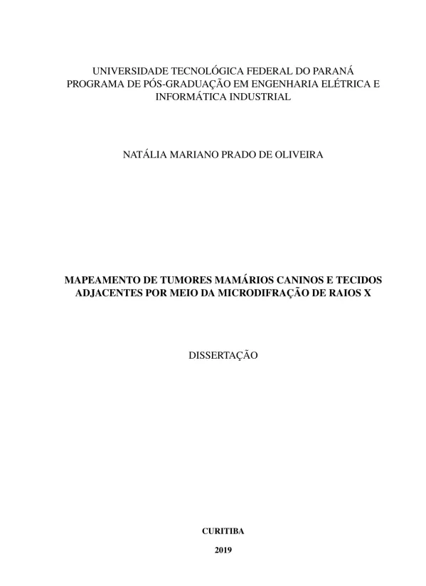 Mapeamento de tumores mamários caninos e tecidos adjacentes por meio da microdifração de raios X