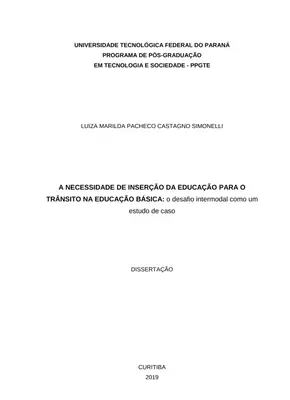 Educação para o Trânsito: Um Desafio Intermodal