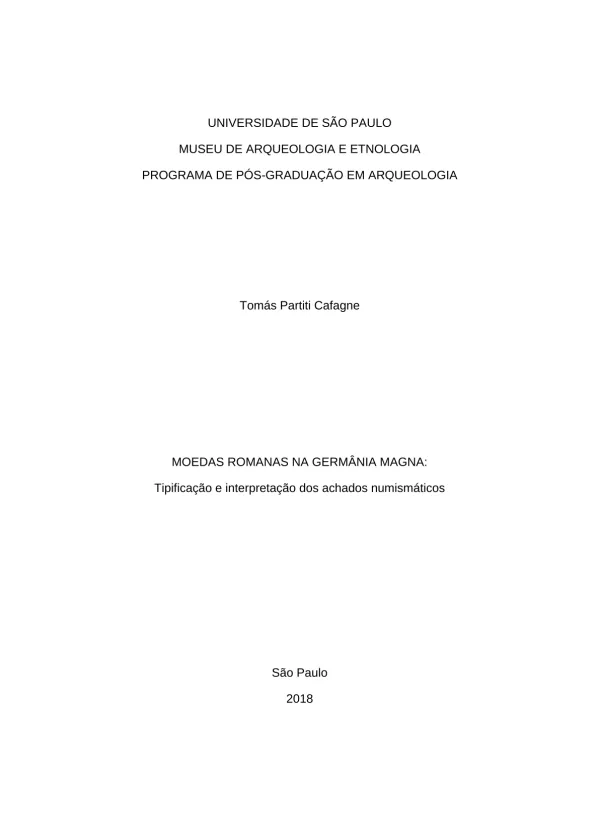 Moedas romanas na Germânia Magna: tipificação e interpretação dos achados numismáticos