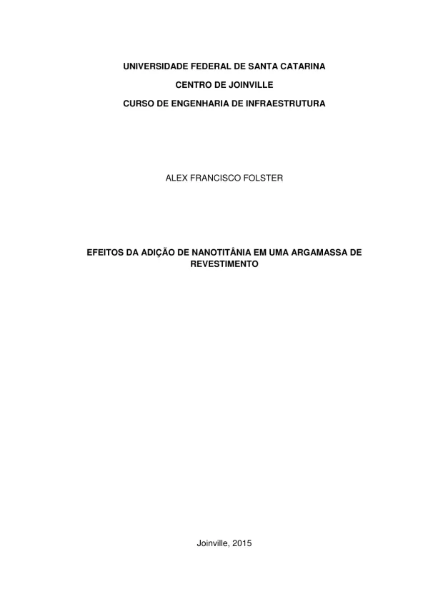 Efeitos da Adição de Nanotitânia em uma Argamassa de Revestimento