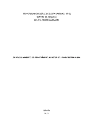 Geopolímero a partir de Metacaulim