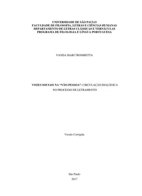 Letramento: Vozes Sociais na Não-Pessoa