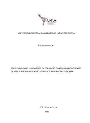 Decolonialidade na Formação Docente