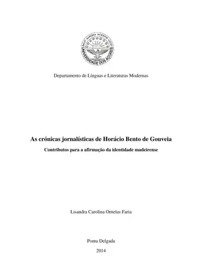 Crônicas de Gouveia: identidade madeirense