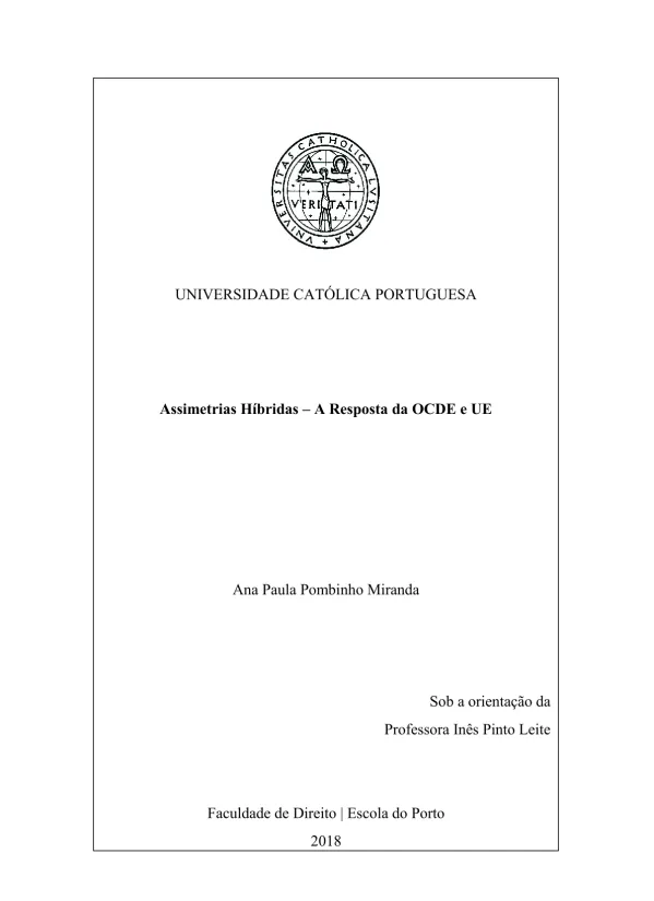 Assimetrias híbridas : a resposta da OCDE e UE