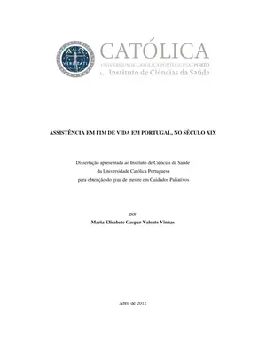 Cuidados Paliativos em Portugal (Século XIX)
