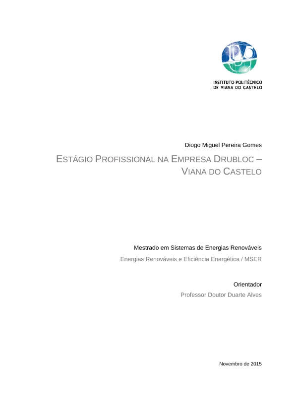 Estágio profissional na empresa Drubloc - Viana do Castelo