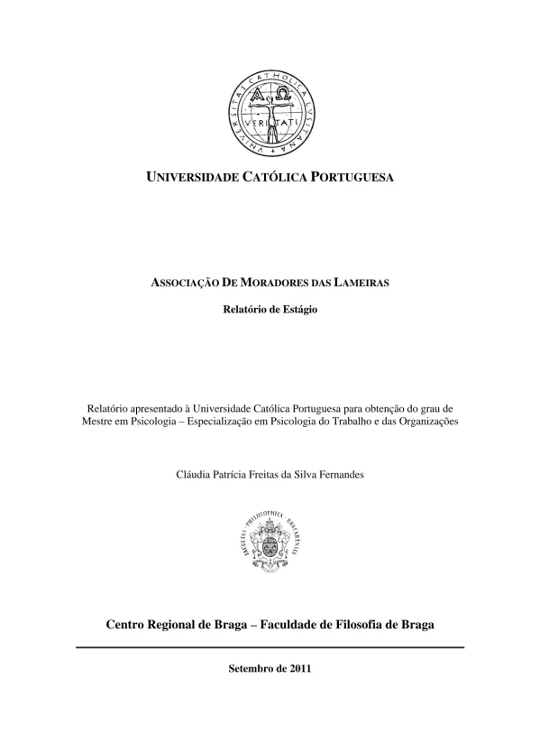 Associação de Moradores das Lameiras : relatório de estágio